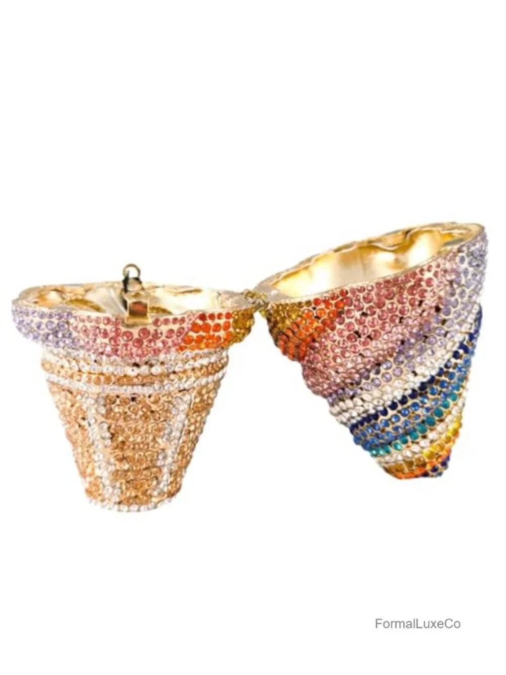 Ice-cream Shape Crystal Clutch Bag Evening Handbags Rhinestone Purse